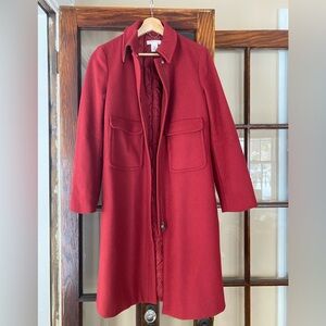 J. Crew Red Wool Coat